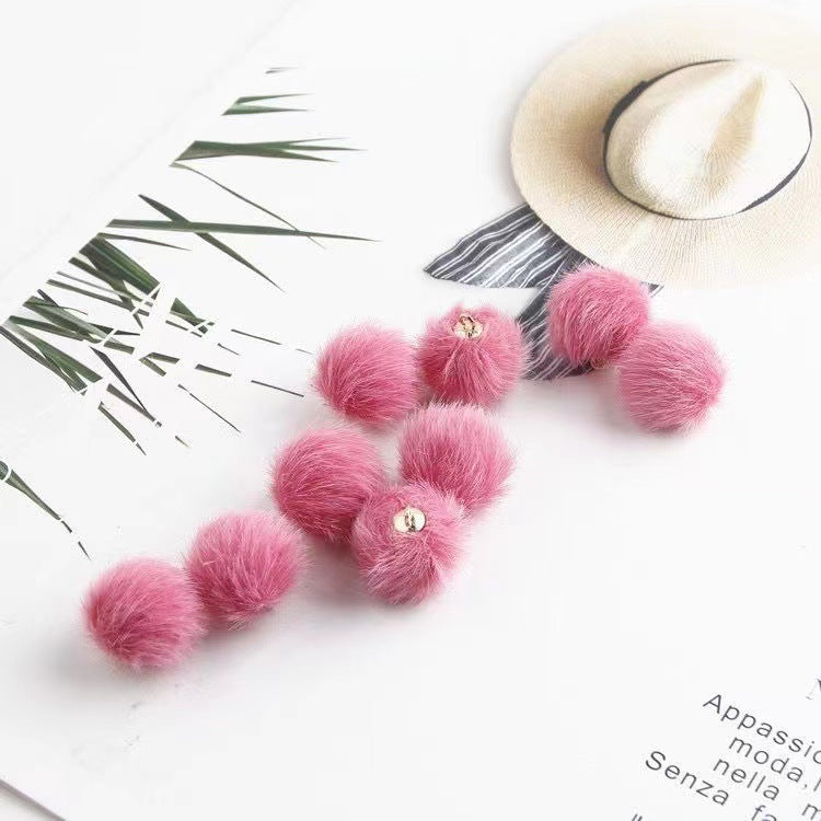 Wholesale 15MM long hair ball diy beads earrings necklace accessories